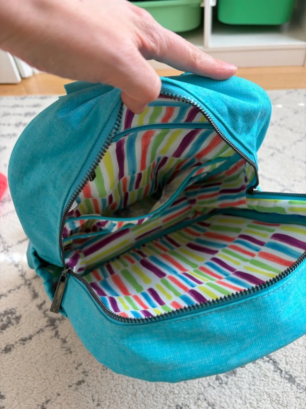 JuJuBe Chromatics Midi Backpack in Electric Blue and Be Quick in Neon Coral